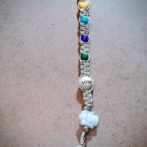 Handcrafted Beaded Key Holder with Love Charm